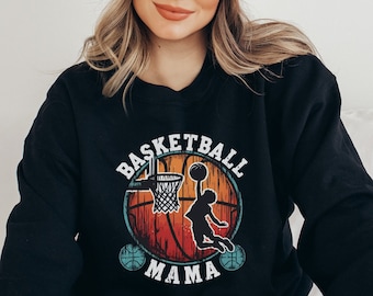 Sudadera de mamá de baloncesto, sudadera de mamá de baloncesto, suéter amante del baloncesto, sudadera con capucha de mamá deportiva, regalo para regalos de baloncesto de mamá de baloncesto