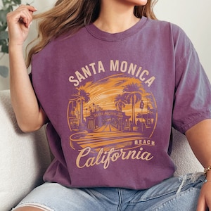 Santa Monica California Comfort Colors shirt, California Shirt Beach shirt Vacation tee Los Angeles Apparel Santa Monica Souvenir Gift Ideas