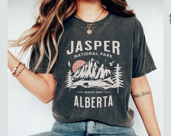 Jasper National Park shirt, Jasper Comfort Colors Shirt Vintage Jasper Tshirt Canadian Rockies tee Rocky Mountains Oversized Canada gifts