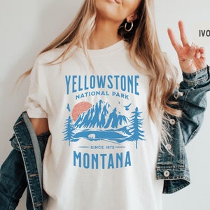 Yellowstone National Park Comfort Colors shirt, Vintage Montana tshirt Yellowstone National Park gifts Hiking gift Yellowstone Park Souvenir