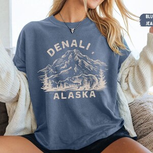 Vintage Denali National Park Shirt, Alaska Mountain Comfort Colors Shirt Explore Alaska Adventure Tee Mt. McKinley Shirt Alaska Cruise Shirt