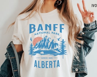 Vintage Banff National Park Shirt, Banff tshirt, Banff comfort colors Canadian Rockies gift Rocky Mountains, Canada T shirt Banff Souvenir