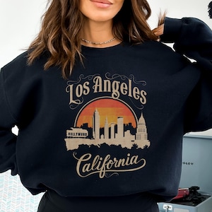 Vintage Los Angeles Sweatshirt, California Sweater, Hollywood Crewneck LA Souvenir Sweatshirt Los Angeles Vacation Sweatshirts LA California