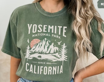 Yosemite nationalpark komfortfärger tröja vintage Kalifornien tröja vandringströja Yosemite familjeresa Yosemite park gåva Kalifornien souvenir