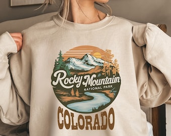 Rocky Mountain National Park Sweatshirt, Vintage Colorado Sweatshirt Rocky Mountain National Park gifts Gatlinburg Shirt Hiking souvenir