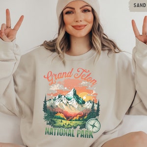 Grand Teton Nationalpark Sweatshirt, Wyoming State Park Pullover Grand Teton Müsli Mädchen Camping Sweatshirt Grand Teton Geschenke Wandern Shirt