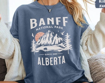 Vintage Banff National Park Shirt, Banff tshirt, Banff comfort colors Canadian Rockies gift Rocky Mountains, Canada T shirt Banff Souvenir
