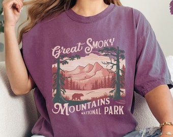 Vintage Great Smoky Mountains National Park Komfort Farben Shirt Tennessee Smoky Mountains Bär Tennessee Familienreise Smoky Mountains Geschenk
