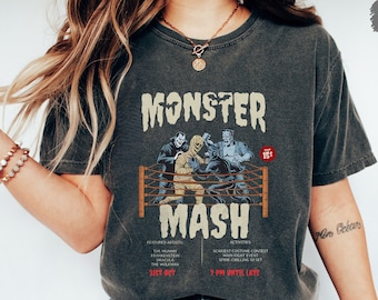 Vintage Halloween Comfort Colors shirt, Retro Monster TShirt, Monster Mash Tee Retro Fall Shirt Spooky Ghost Halloween t shirt Funny shirt