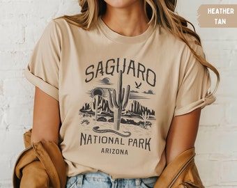 サワロ国立公園シャツ、ヴィンテージアリゾナ州Tシャツ、レトロサワロ国立公園お土産砂漠Tシャツ、サワロギフトグラノーラガールTシャツ