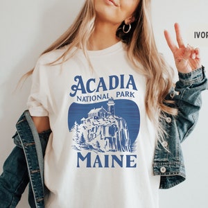 Acadia National Park Comfort Colors Shirt, Maine Shirt, National Park Tee, Bar Harbor Tshirts Travel Tee, Hiking shirt. Granola Girl gift