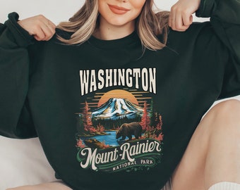 Vintage Mount Rainier National Park Sweatshirt, Washington Sweatshirt, Mount Rainier National Park gifts Mount Rainier Souvenir Hiking shirt