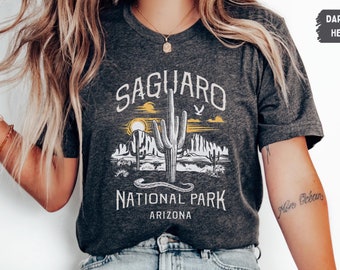 サワロ国立公園シャツ、ヴィンテージアリゾナ州Tシャツ、レトロサワロ国立公園お土産砂漠Tシャツ、サワロギフトグラノーラガールTシャツ