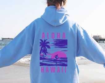 Vintage Hawaii Aloha hoodie, Retro Hawaii Beach hoodie, Beach Sweatshirt, Aloha Sweatshirt, Sunset Hoodie Summer Hoodie Hawaii Surf Hoodie