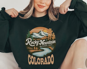 Rocky Mountain National Park Sweatshirt, Vintage Colorado Sweatshirt Rocky Mountain National Park gifts Gatlinburg Shirt Hiking souvenir