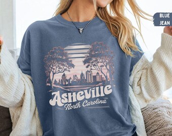 Vintage Asheville Comfort Colors Shirt, Retro North Carolina Tshirt, Asheville Souvenir, Asheville Mountain Shirt, Travel shirt, Hiking tee