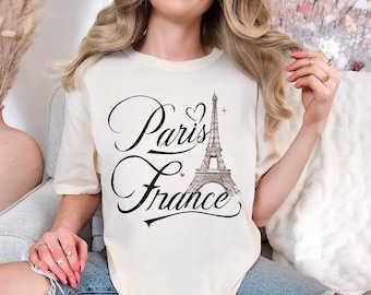 Paris France Shirt, Comfort Colors shirt, Vacation in Paris, Gift for Travel Lover, Paris Trip Tee, Eiffel Tower Shirt, Europe France Trip