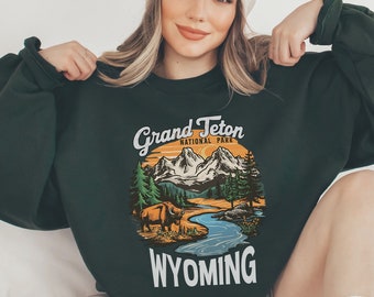 Grand Teton nationalpark tröja, vintage Wyoming tröja, Grand Teton nationalpark presenter, Wyoming skjorta, vandringssouvenirgåva