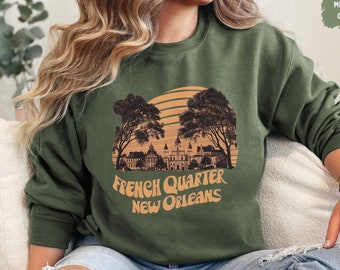 French Quarters Sweatshirt New Orleans Sweater Lousiana gifts French Quarters Crewneck New Orleans souvenir Vacation Sweater Bourbon Street