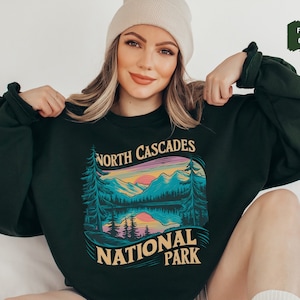 Vintage North Cascades National Park Sweatshirt Washington Sweatshirt North Cascades Sweater Washington PNW Shirt Pacific Northwest Sweat