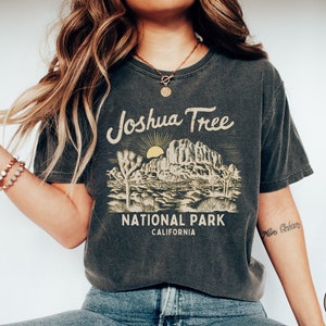 Camiseta vintage del Parque Nacional Joshua Tree, camiseta de California, colores cómodos, camiseta Joshua Tree, camiseta de senderismo, camiseta del desierto de Joshua, parque nacional