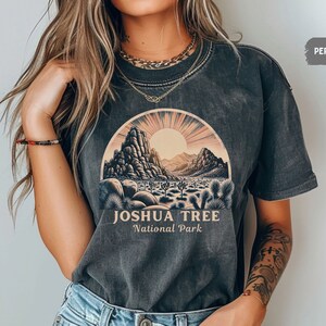 Camisa Comfort Colors del Parque Nacional Joshua Tree, camiseta vintage de California, regalos del Parque Nacional Joshua Tree, camiseta de senderismo, camiseta del desierto