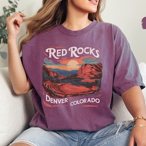 Vintage Red Rocks Colorado Shirt Denver Colorado Rock Comfort Colors shirt Red Rocks Concert Souvenir Mountain Hiking tee Music Festival Tee