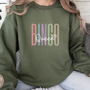Bingo Queen Sweatshirt, Bingo Sweatshirt, Bingo Lover Funny Bingo Squad Shirt Bingo Game Vintage Shirt Gift for Bingo Lover Retro Bingo tee