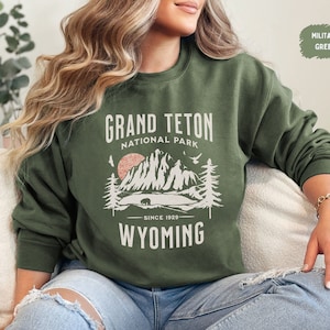 Retro Grand Teton Nationalpark Sweatshirt Wyoming State Park Pullover Grand Teton Camping Sweat Grand Teton Geschenke Wandern Shirt Müsli Mädchen