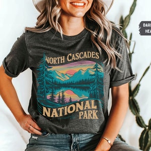Vintage North Cascades National Park shirt Retro Washington Park Shirt, Pacific Northwest T-shirt, North Casscades  Souvenir gift PNW tee