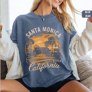 Santa Monica California Comfort Colors shirt, California Shirt Beach shirt Vacation tee Los Angeles Apparel Santa Monica Souvenir Gift Ideas