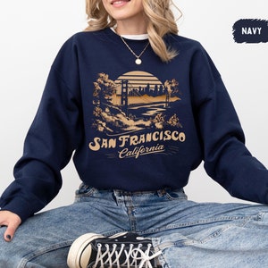 San Francisco Sweatshirt, Vintage Califormia Sweater, Golden Gate shirt San Francisco Souvenir Sweatshirt San Francisco Vacation Sweatshirt