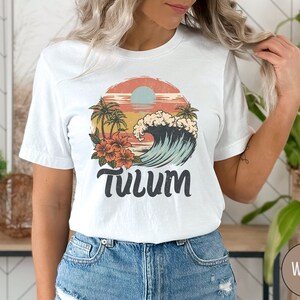 Retro Tulum shirt, Tulum T shirt, Beach tshirt, Tulum gift for her, Tulum Vacation, Beachy t shirt Summer Gifts Surf tshirt Tulum Sweatshirt