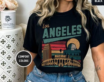 Retro Los Angeles Comfort Colors shirt - Vintage West Coast Apparel, Soft T-shirt, Gift for Travelers, LA Streetwear, Comfortable Tee