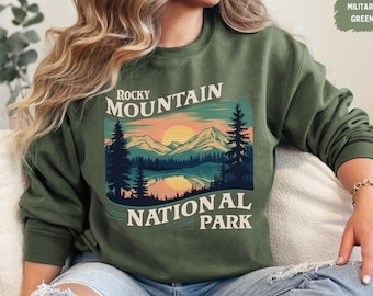 Rocky Mountain National Park Sweatshirt, Vintage Colorado Sweater Retro Rocky Mountain National Park gifts Gatlinburg Sweat Hiking souvenir