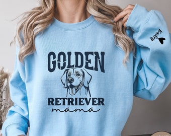 Custom Golden Retriever sweatshirt, Personalized Golden Retriever dog mom sweatshirt, Custom Golden mama, Golden Retriever mom sweatshirt