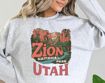 Zion National Park Sweatshirt, Vintage Utah Sweatshirt Zion National Park gifts Zion National Park Shirt Hiking souvenir Camping Sweater