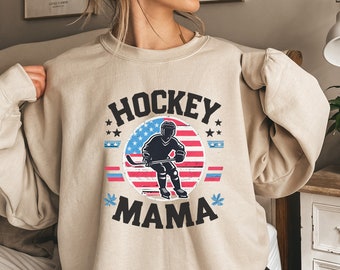 Hockeymamma-tröja, hockeymamma-tröja, hockeyälskartröja, sportmamma-tröja, present till hockeymamma