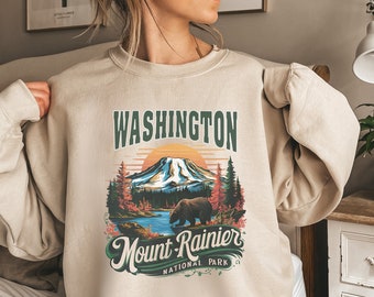 Vintage Mount Rainier National Park Sweatshirt, Washington Sweatshirt, Mount Rainier National Park gifts Mount Rainier Souvenir Hiking shirt