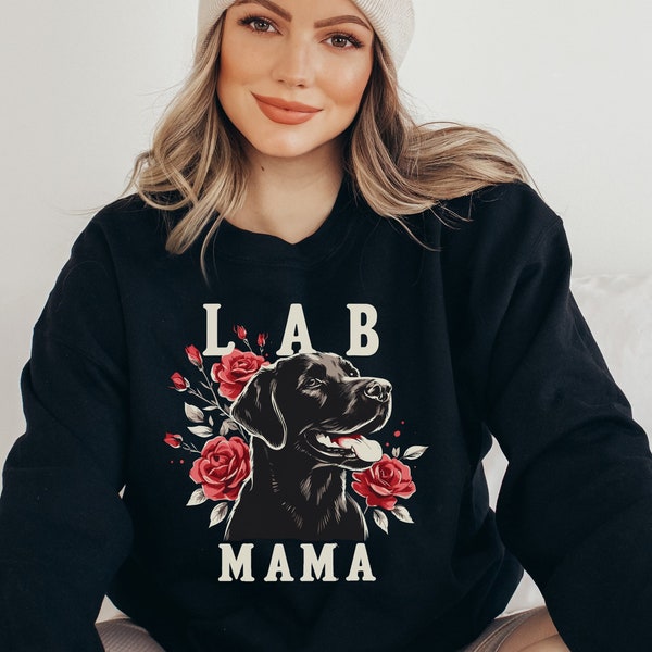 Black Labrador Retriever Sweatshirt, Labrador mom Sweatshirt, Lab mama tshirt, Funny lab Lover Gift, Cute Black Lab Mom Dog T shirt Lab Pet