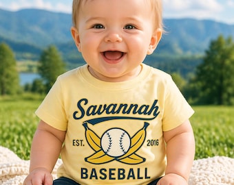 Savannah Baseball Infant Tee | baby Retro Baseball shirt
