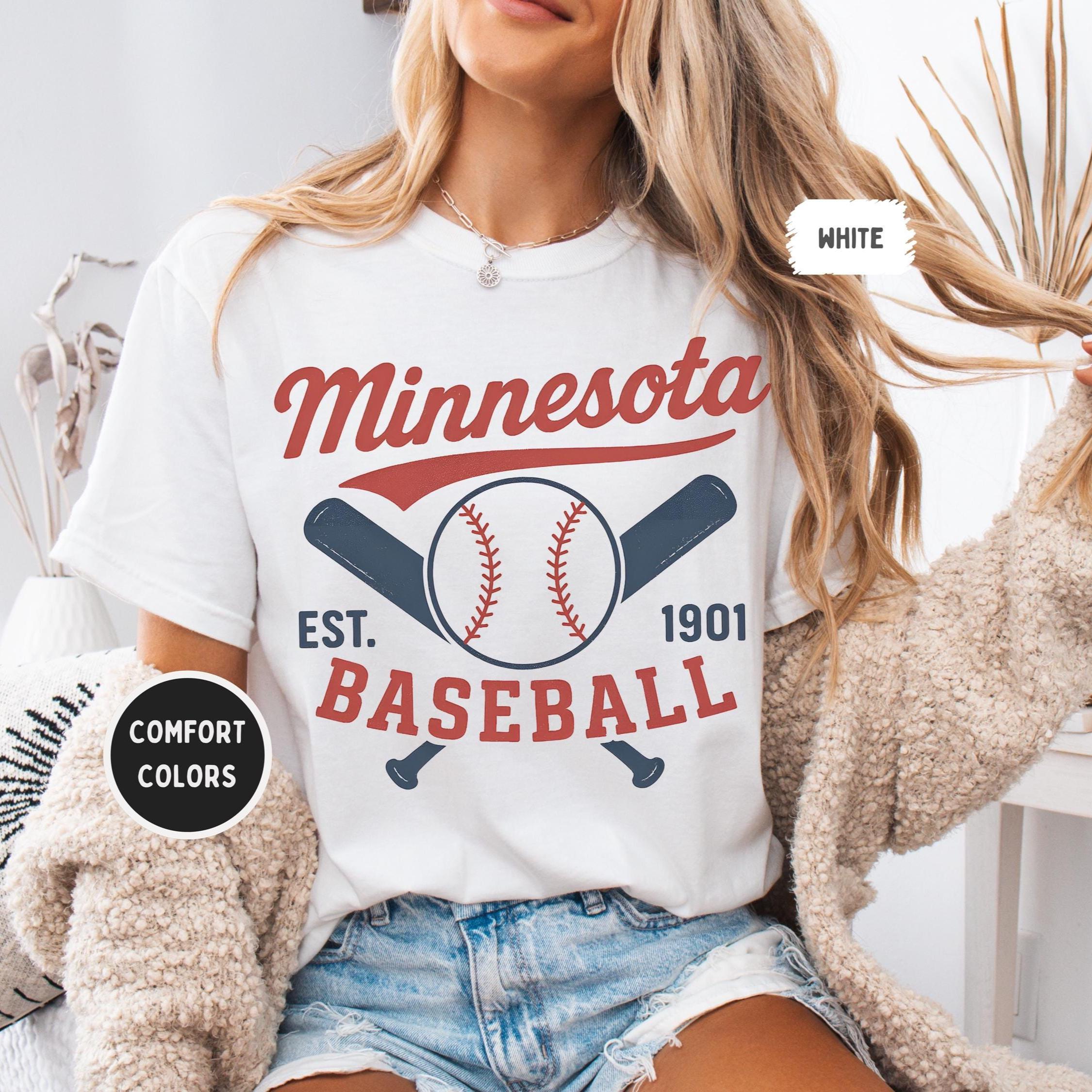 Retro Minnesota Baseball T-shirt, Vintage Comfort Colors Tee, Unisex Garment-Dyed Shirt, Baseball Fan Gift,  Twin City Sports Apparel