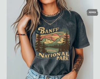 Banff National Park Shirt, Vintage Banff tshirt, Banff comfort colors Canadian Rockies gift Rocky Mountains, Canada T shirt Banff Souvenir