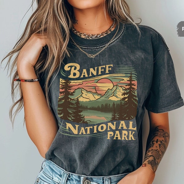 Banff National Park Shirt, Vintage Banff tshirt, Banff comfort colors Canadian Rockies gift Rocky Mountains, Canada T shirt Banff Souvenir