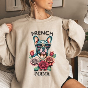 French Bulldog Mom Sweatshirt, French Bulldog Gift, Dog Lovers Sweatshirt, Custom French Bulldog Mom Sweatshirt, French Bulldog Dog Shirts