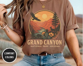 Vintage Grand Canyon National Park Comfort Colors T-shirt, Nature Lover Apparel, Arizona Desert Graphic Tee, Outdoor Adventure gift Hiking