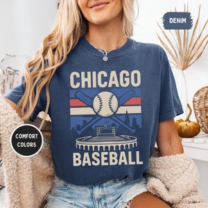 Chicago Baseball Comfort Colors T-shirt, Vintage Tee, Baseball Fan Shirt, Unisex Tee, Sports Team Apparel, Gift for Baseball Lovers