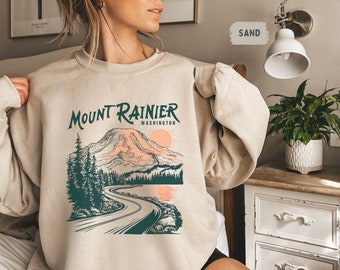 Mount Rainier National Park Sweatshirt, Vintage Washington Sweatshirt, Mount Rainier National Park gifts Mount Rainier Souvenir Hiking shirt