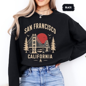 Vintage San Francisco Sweatshirt, Retro San Fran Jumper, Classic SF Pullover, Unisex Bay Area Crewneck Golden Gate Old School California Top