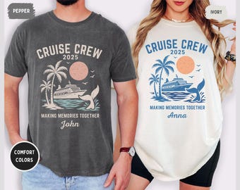 Custom Cruise Crew Shirts & Hoodies – Comfort Colors Tee, Sweatshirt – Personalized Family Vacation Matching Apparel, Matching Cruise